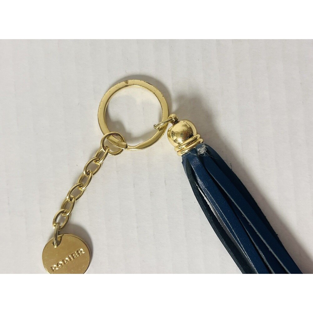 Gold Tone Blue Tassel Rodier Souvenir Keychain Gift Present - Picture 3 of 6